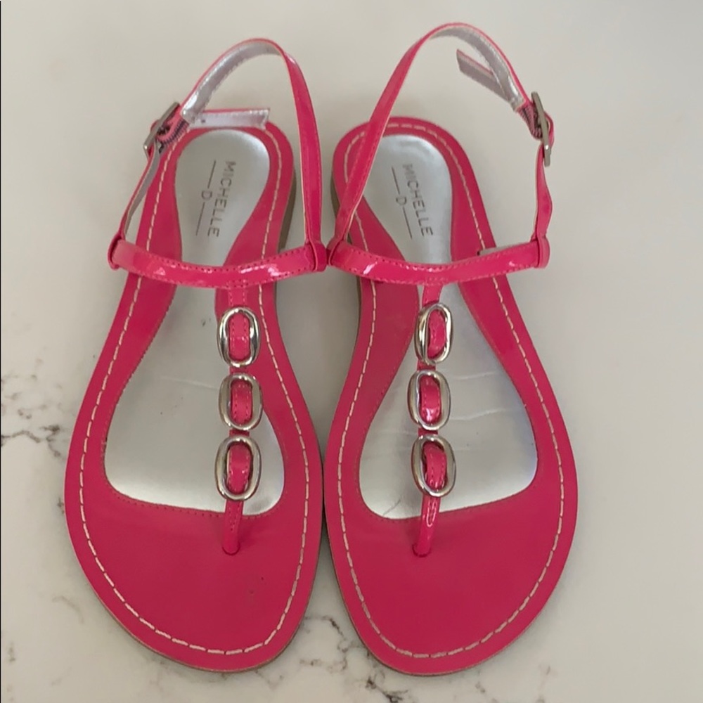Michelle D patent Leather Pink Sandals Sz 7